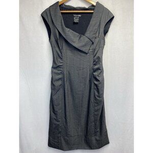 Paige Black Label Cowl Neck Sleeveless Ruched Cocktail Lined Dress Women 8 Gray